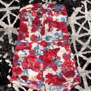 Floral Strapless Romper